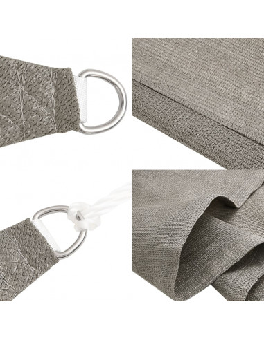 Vela Parasole 160 g/m² Rettangolare Grigio Chiaro 6x7 m in HDPE