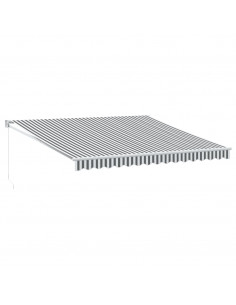 Tenda Retrattile Antracite e Bianca 4x3 m Tessuto e Alluminio 2