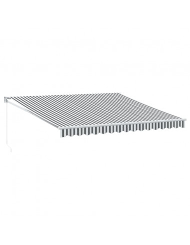 Tenda Retrattile Antracite e Bianca 4x3 m Tessuto e Alluminio