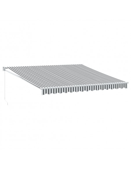 Tenda Retrattile Antracite e Bianca 4x3 m Tessuto e Alluminio
