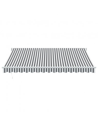 Tenda Retrattile Antracite e Bianca 4x3 m Tessuto e Alluminio