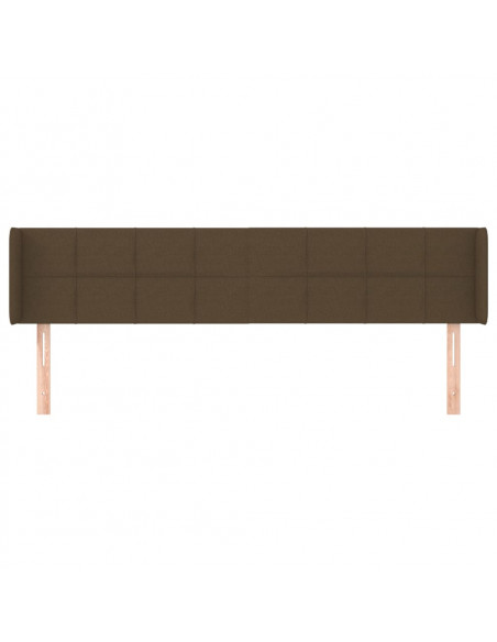 Testiera ad Orecchio Marrone Scuro 163x16x78/88 cm in Tessuto