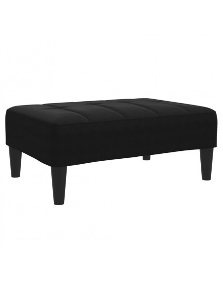 Poggiapiedi Nero 77x55x31 cm in Velluto