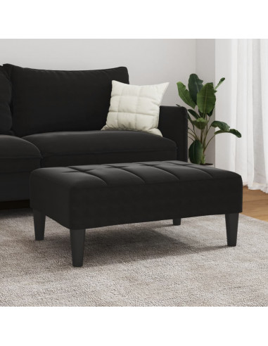 Poggiapiedi Nero 77x55x31 cm in Velluto