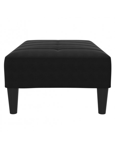 Poggiapiedi Nero 77x55x31 cm in Velluto