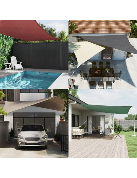 Parasole a Vela Oxford Triangolare 5x7x7 m Marrone