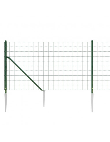 Recinzione Metallica con Picchetti Ancoraggio Verde 0,8x25 m