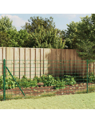 Recinzione Metallica con Picchetti Ancoraggio Verde 0,8x25 m