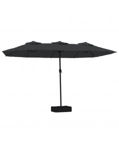 Ombrellone a Doppia Testa Nero 449x245 cm