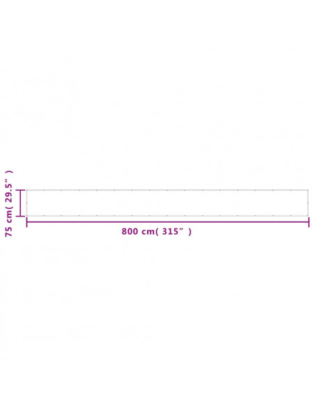 Paravento Balcone Verde Scuro 75x800 cm 100% Poliestere Oxford