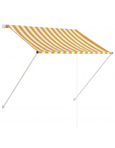 Tenda da Sole Retrattile 100x150 cm Giallo e Bianco