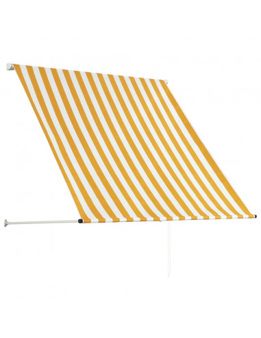 Tenda da Sole Retrattile 100x150 cm Giallo e Bianco