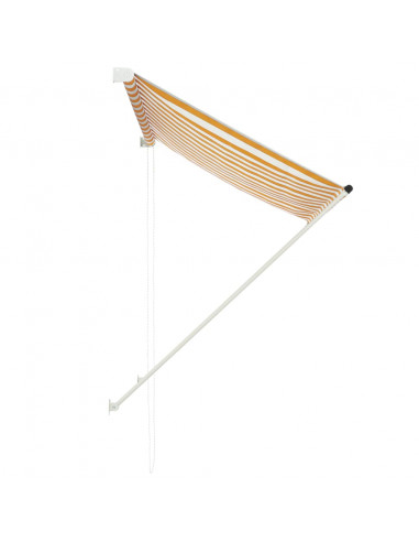 Tenda da Sole Retrattile 100x150 cm Giallo e Bianco