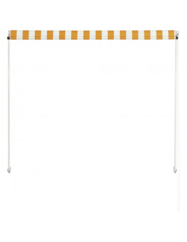 Tenda da Sole Retrattile 100x150 cm Giallo e Bianco