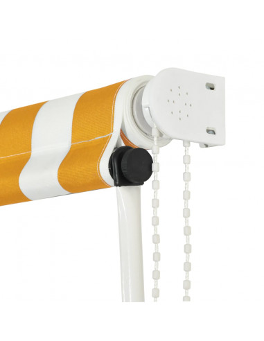 Tenda da Sole Retrattile 100x150 cm Giallo e Bianco