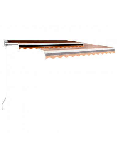 Tenda da Sole Retrattile Manuale 350x250 cm Arancione e Marrone