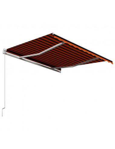 Tenda da Sole Retrattile Manuale 350x250 cm Arancione e Marrone