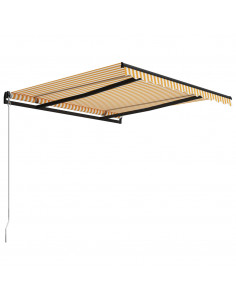 Tenda da Sole Retrattile Manuale 300x250 cm Gialla e Bianca 2