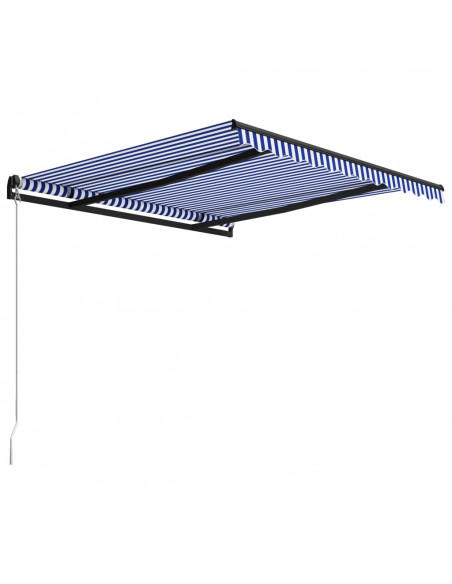 Tenda da Sole Retrattile Manuale 350x250 cm Blu e Bianca