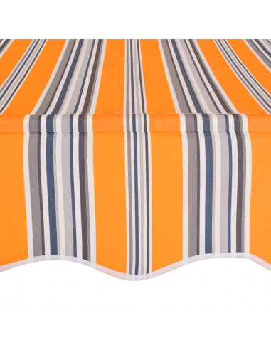 Tenda da Sole Retrattile Manuale 400 cm a Strisce Blu e Gialle