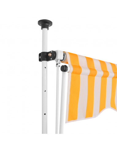 Tenda da Sole Retrattile Manuale 250cm Strisce Arancione Bianco