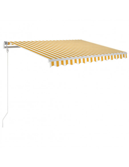 Tenda da Sole Retrattile Manuale 350x250 cm Gialla e Bianca