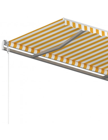 Tenda da Sole Retrattile Manuale 350x250 cm Gialla e Bianca