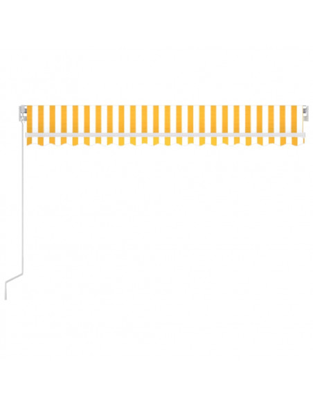 Tenda da Sole Retrattile Manuale 450x300 cm Gialla e Bianca
