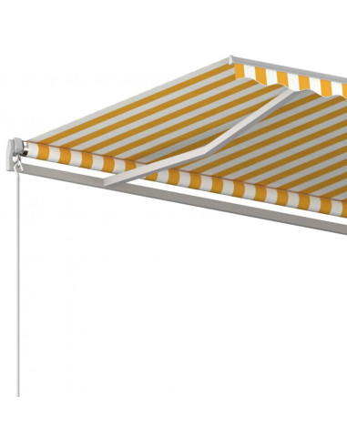 Tenda da Sole Retrattile Manuale 450x300 cm Gialla e Bianca