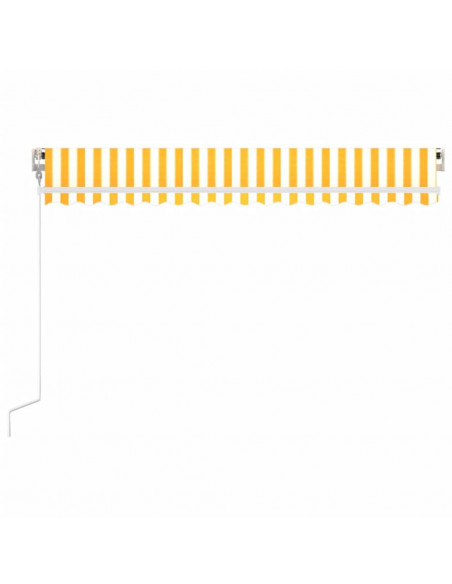 Tenda da Sole Retrattile Automatica 450x300 cm Gialla e Bianca