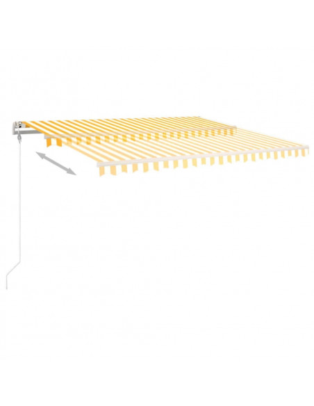 Tenda da Sole Retrattile Automatica 450x300 cm Gialla e Bianca
