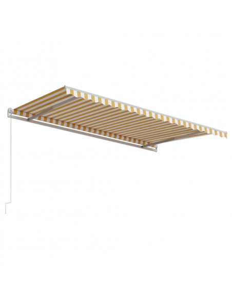 Tenda da Sole Retrattile Automatica 450x300 cm Gialla e Bianca
