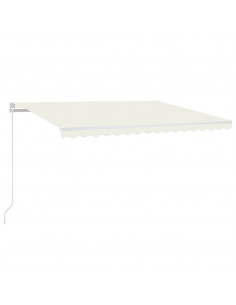 Tenda da Sole Retrattile Manuale con LED 400x350 cm Crema