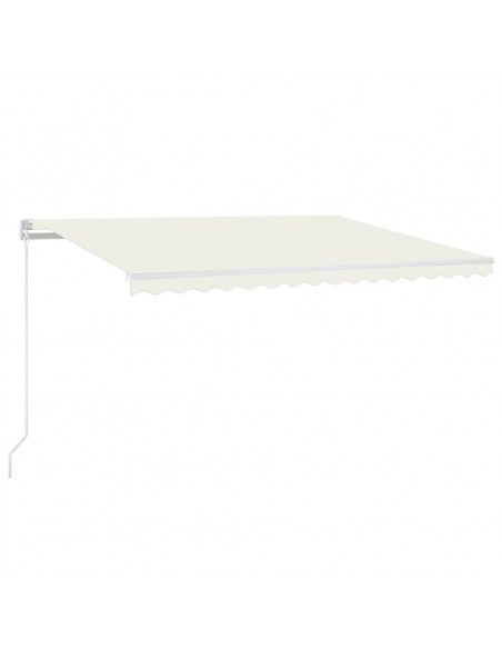 Tenda da Sole Retrattile Manuale con LED 400x350 cm Crema