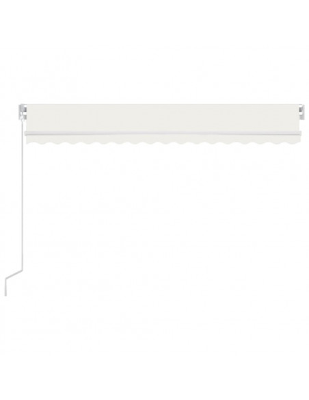 Tenda da Sole Retrattile Manuale con LED 400x350 cm Crema