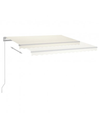 Tenda da Sole Retrattile Manuale con LED 400x350 cm Crema
