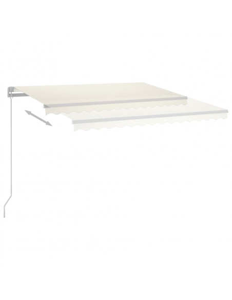 Tenda da Sole Retrattile Manuale con LED 400x350 cm Crema