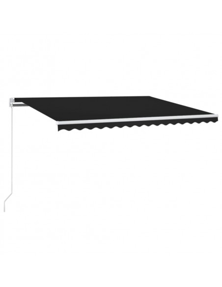 Tenda da Sole Retrattile Manuale con LED 400x350 cm Antracite