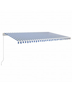 Tenda da Sole Retrattile Manuale 500x350 cm Blu e Bianca 2