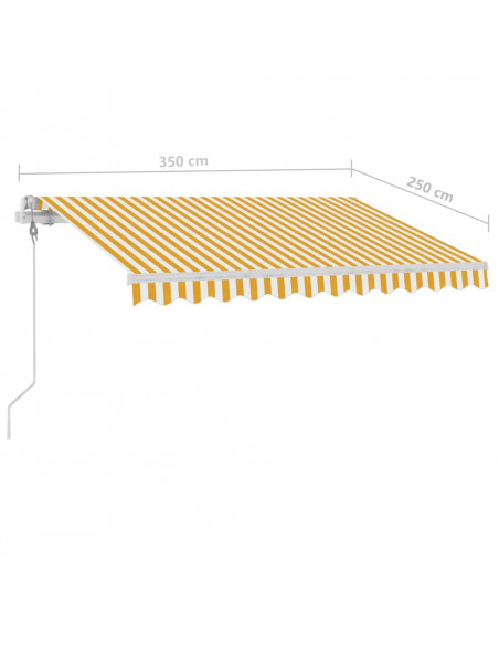 Tenda da Sole Autoportante Automatica 350x250 cm Gialla Bianca
