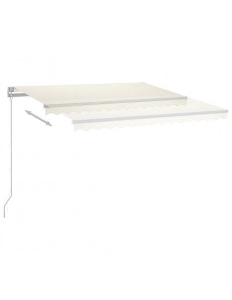 Tenda da Sole Retrattile Automatica con Pali 3x2,5 m Crema