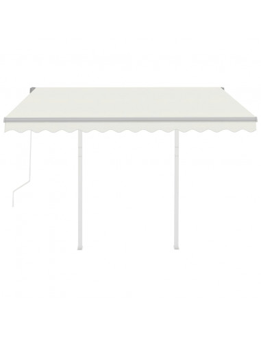 Tenda da Sole Retrattile Automatica con Pali 3x2,5 m Crema