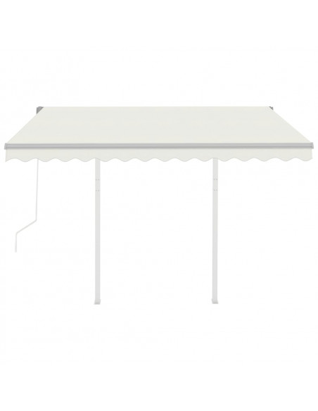 Tenda da Sole Retrattile Automatica con Pali 3x2,5 m Crema
