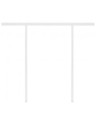 Tenda da Sole Retrattile Automatica con Pali 3x2,5 m Crema