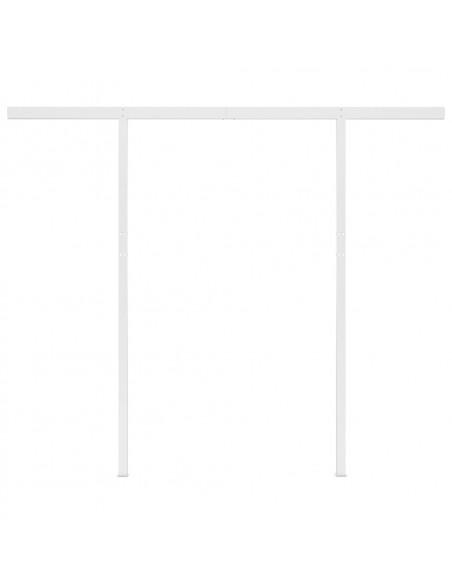 Tenda da Sole Retrattile Automatica con Pali 3x2,5 m Crema