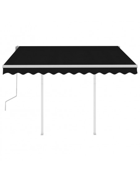 Tenda da Sole Retrattile Manuale con Pali 3,5x2,5m Antracite