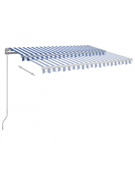Tenda da Sole Retrattile Automatica Pali 3,5x2,5 m Blu e Bianca
