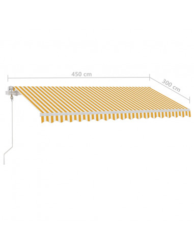 Tenda da Sole Autoportante Automatica 450x300 cm Gialla Bianca