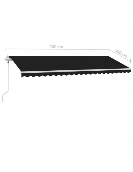 Tenda Sole Retrattile Automatica 500x300 cm Antracite