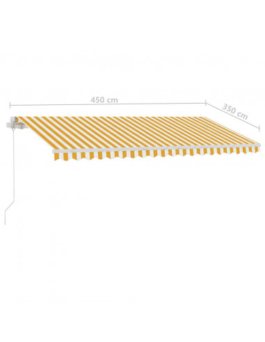 Tenda da Sole Manuale Autoportante 450x350 cm Gialla/Bianca